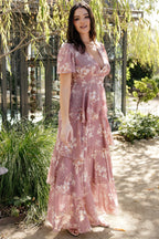 Montaigne Ruffle Maxi Dress | Mauve Floral