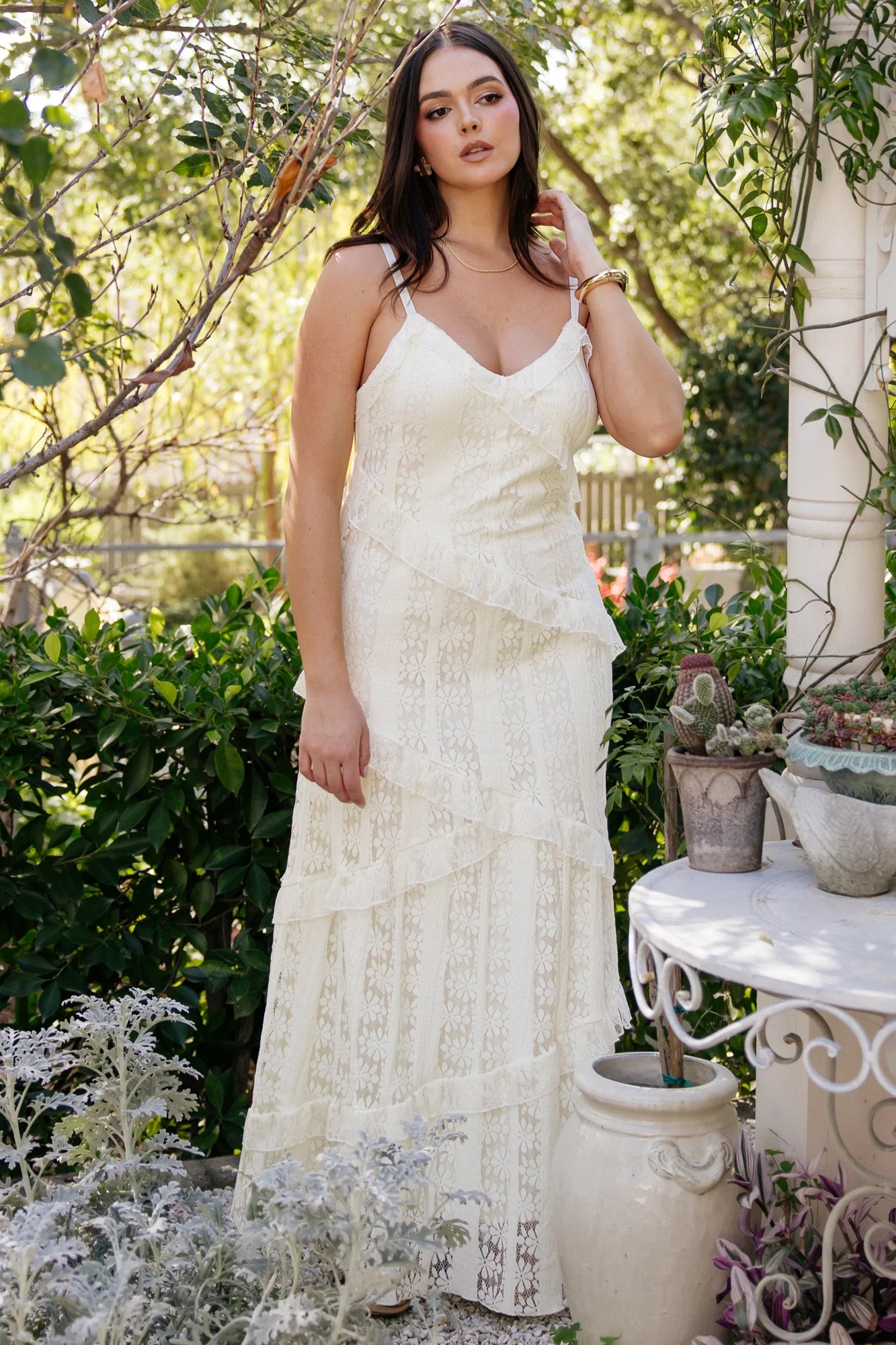 Annabelle Lace Maxi Dress | Cream