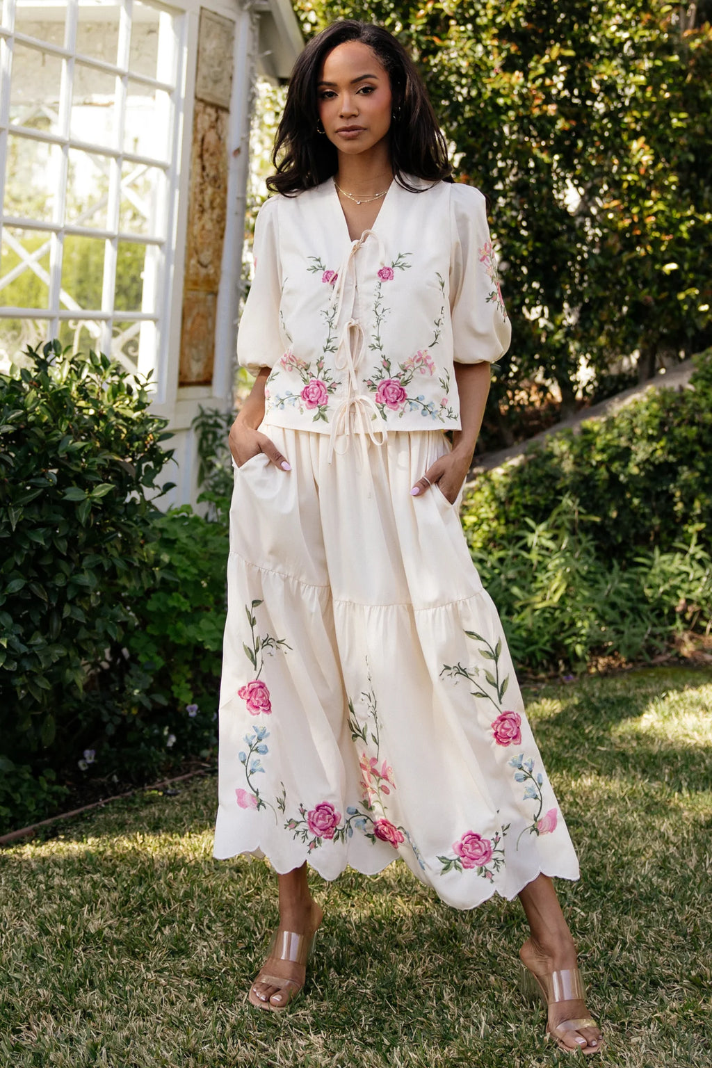 Josephine Top + Skirt Set | Cream Floral