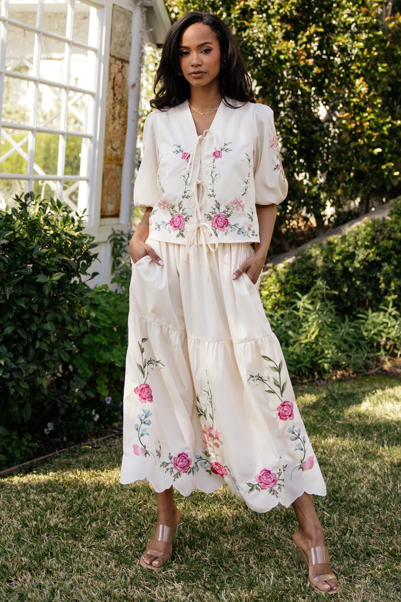 Josephine Top + Skirt Set | Cream Floral