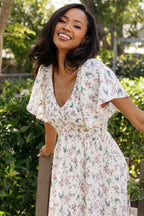 Joanie Smocked Dress | Cream Multi Floral