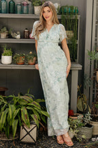 Soline Maxi Dress | Light Teal Floral