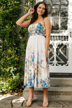 Marceline Midi Dress | White + Blue Floral
