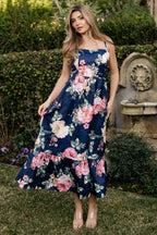 Cherie Jacquard Dress | Navy Multi Floral