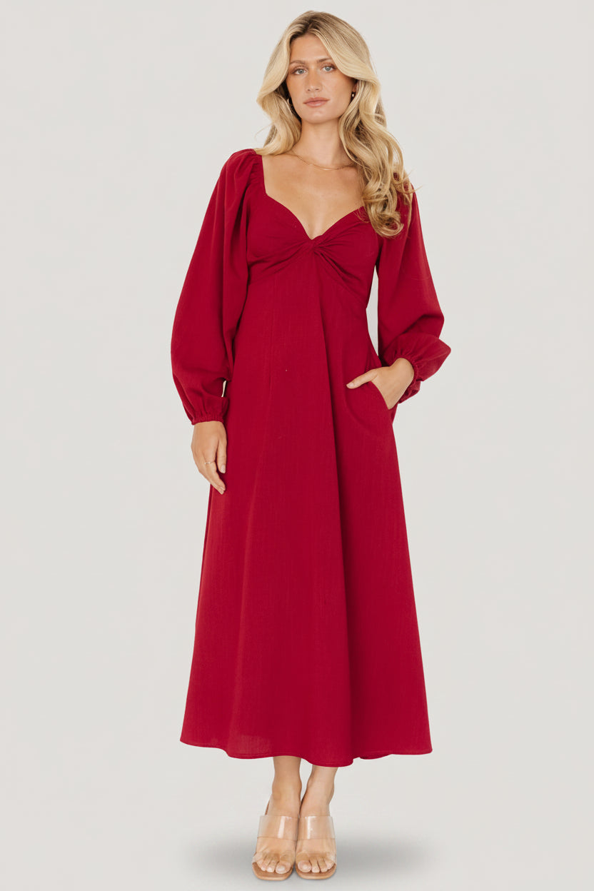 Rosalie Back Tie Dress | Scarlet