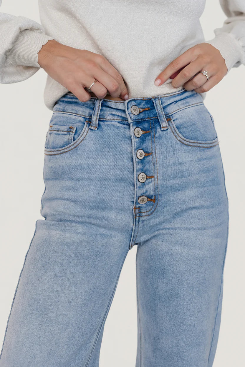 Brody High Rise Wide Leg Jeans | Light Wash