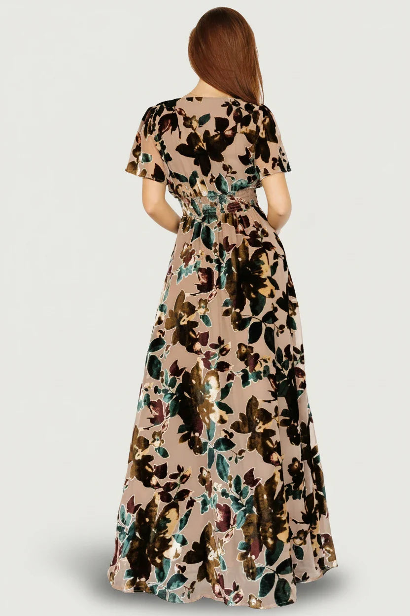 Valen Maxi Dress | Champagne Multi
