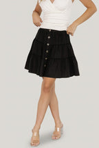 Ebba Short Skirt | Washed Black