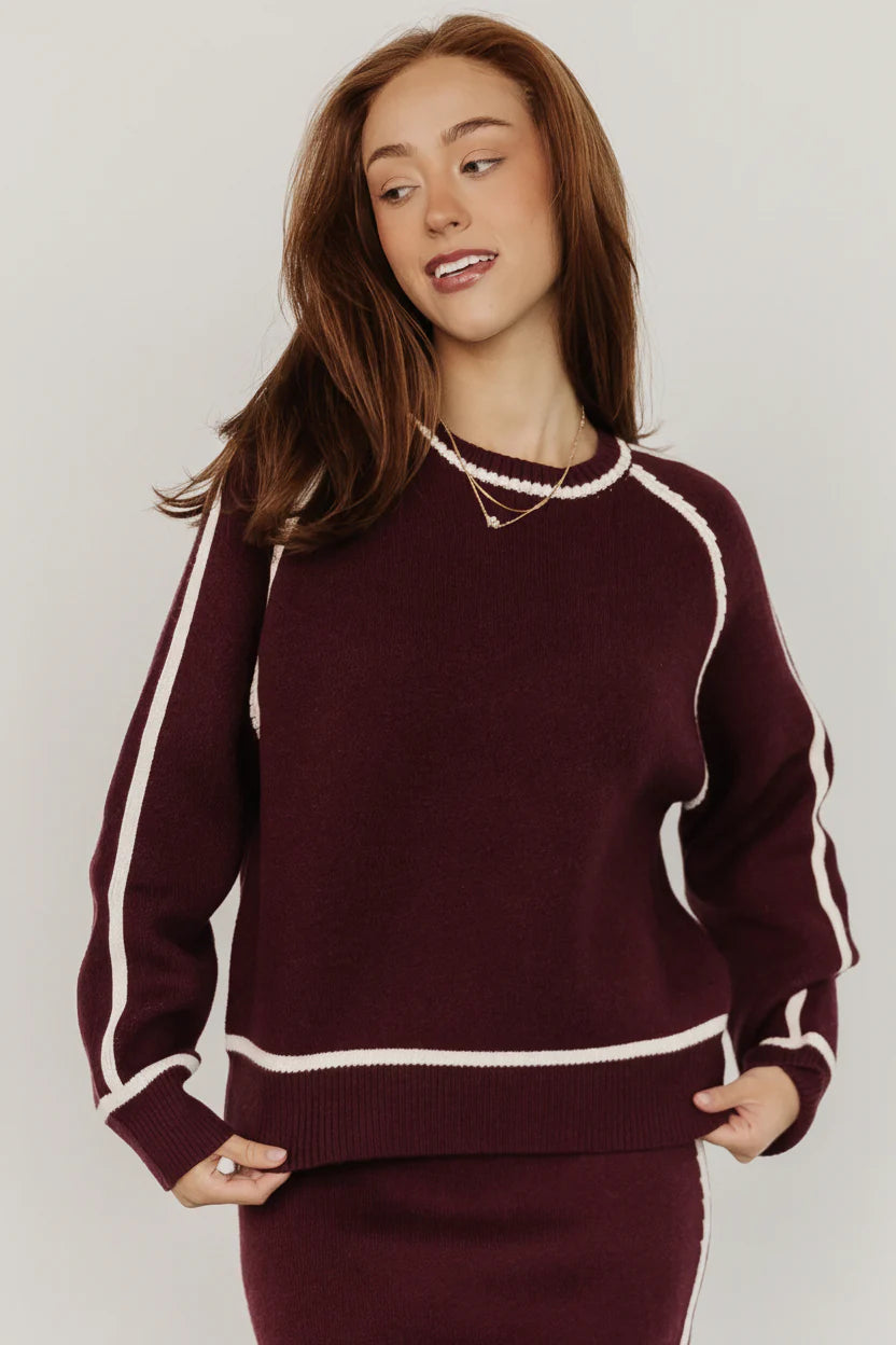 Ava Knit Sweater | Wine