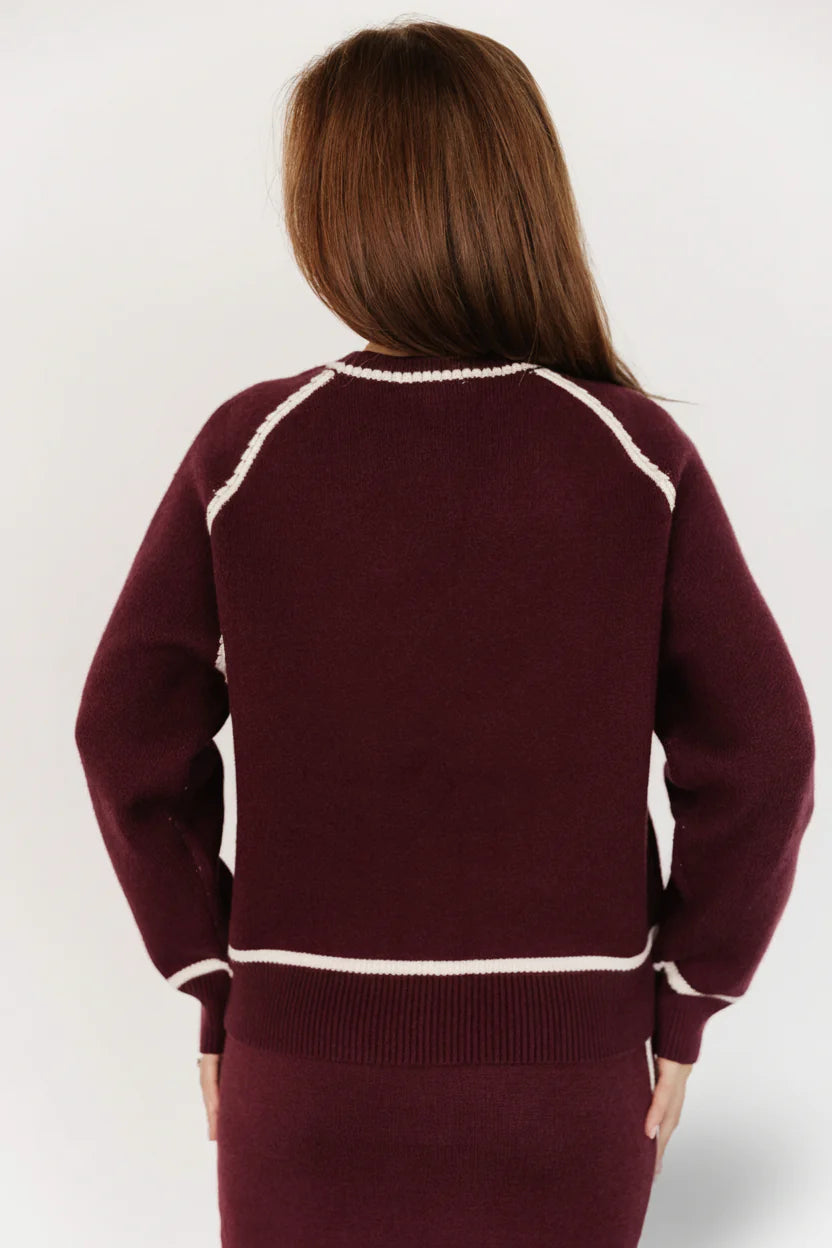 Ava Knit Sweater | Wine
