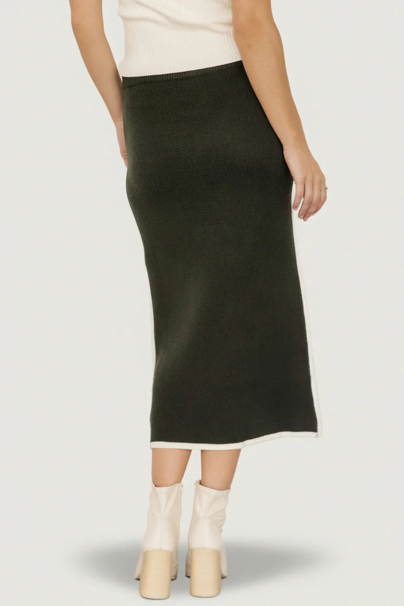 Ava Knit Midi Skirt | Dark Green