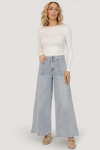 Emmi Mid Rise Wide Leg Jeans | Light Wash