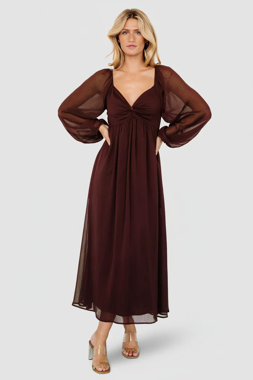 Dione Midi Dress | Mahogany