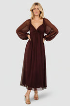 Dione Midi Dress | Mahogany