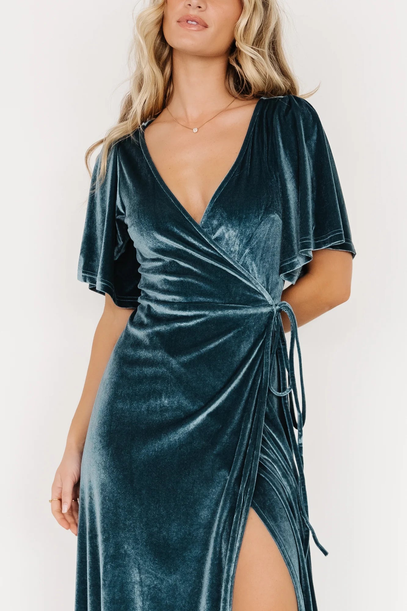 Meghan Velvet Wrap Maxi Dress | Persian Blue