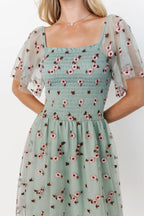 Tivoli Tulle Short Dress | Sage + Pink