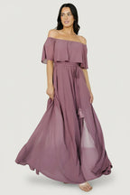 Victoria Off Shoulder Maxi Dress | Vintage Plum