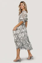 Fabian Jacquard Midi Dress | Dusty Sage