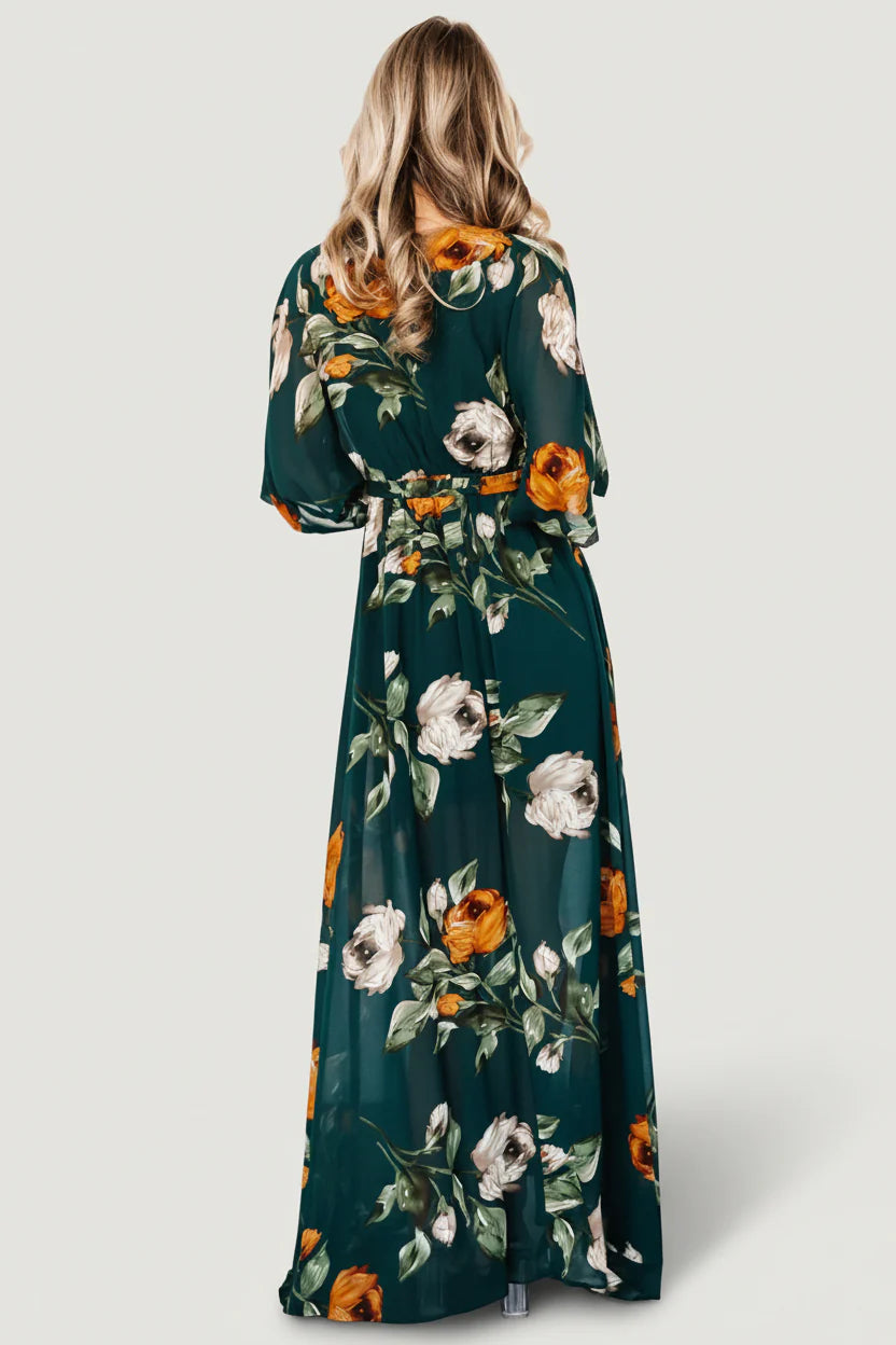 Kia Kimono Maxi Dress | Deep Topaz Floral