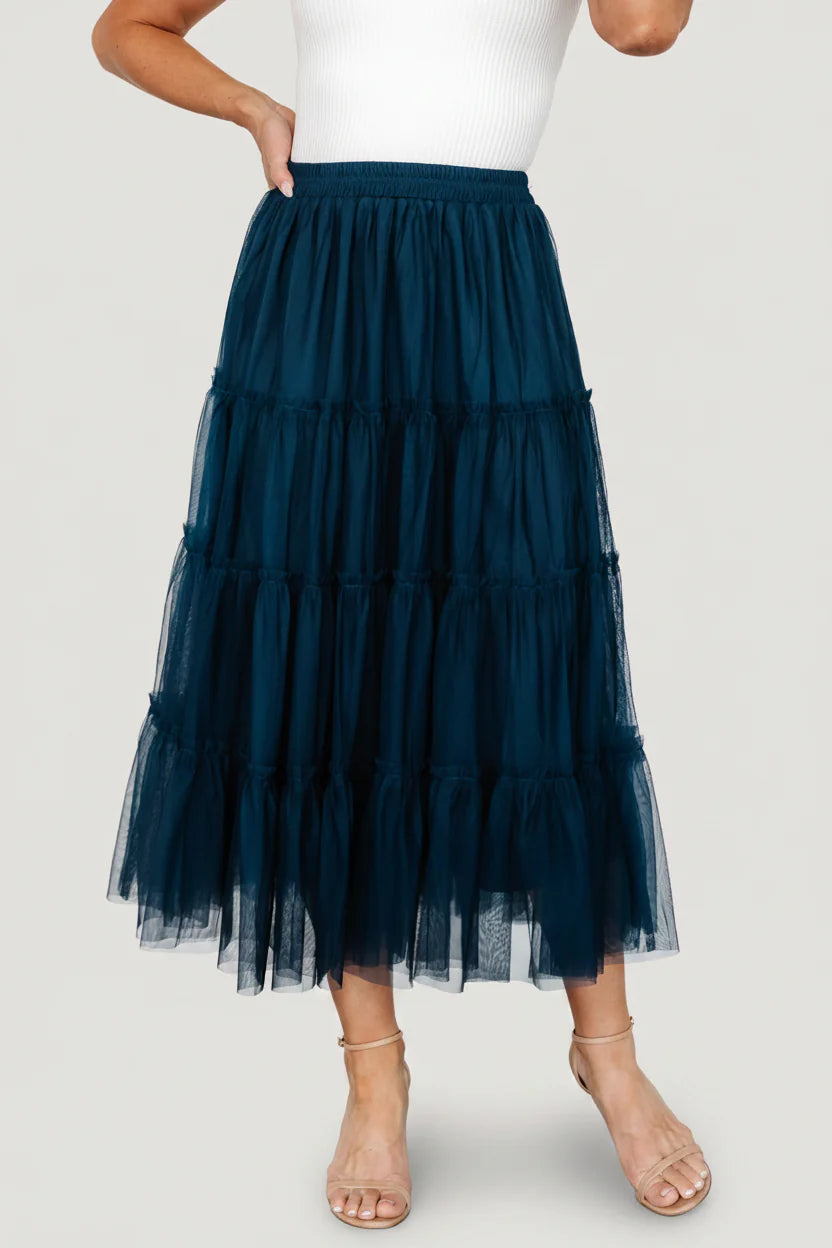 Galena Tulle Skirt | Deep Topaz