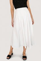 Katie Pleated Midi Skirt | Off White