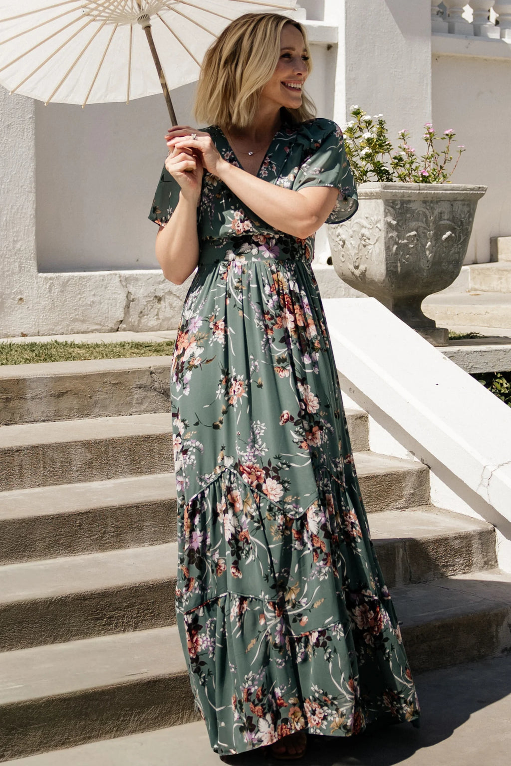 Katherine Maxi Dress | Dusty Green Floral