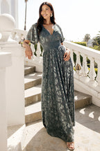 Veronica Velvet Maxi Dress | Slate Blue