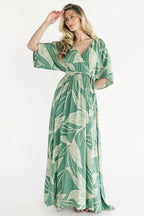 Kalea Maxi Dress | Green + Off White
