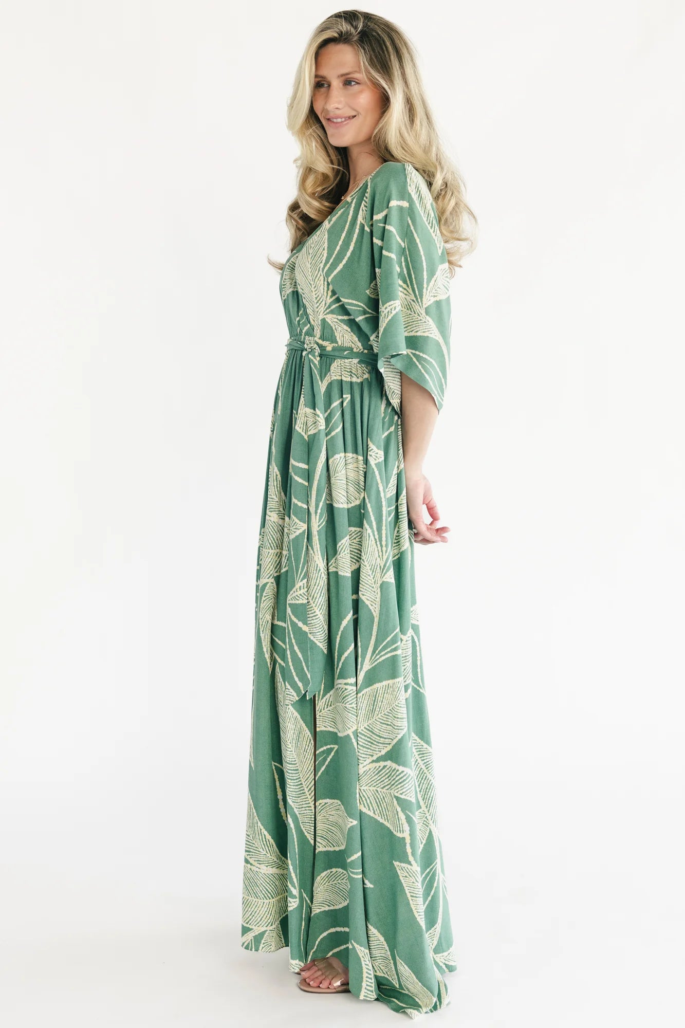 Kalea Maxi Dress | Green + Off White
