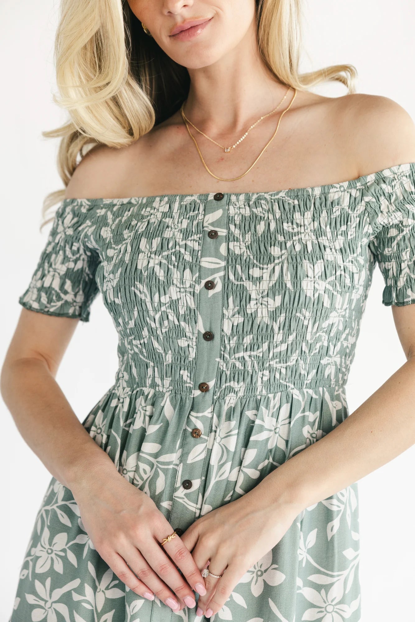 Payton Off Shoulder Maxi Dress | Dusty Sage