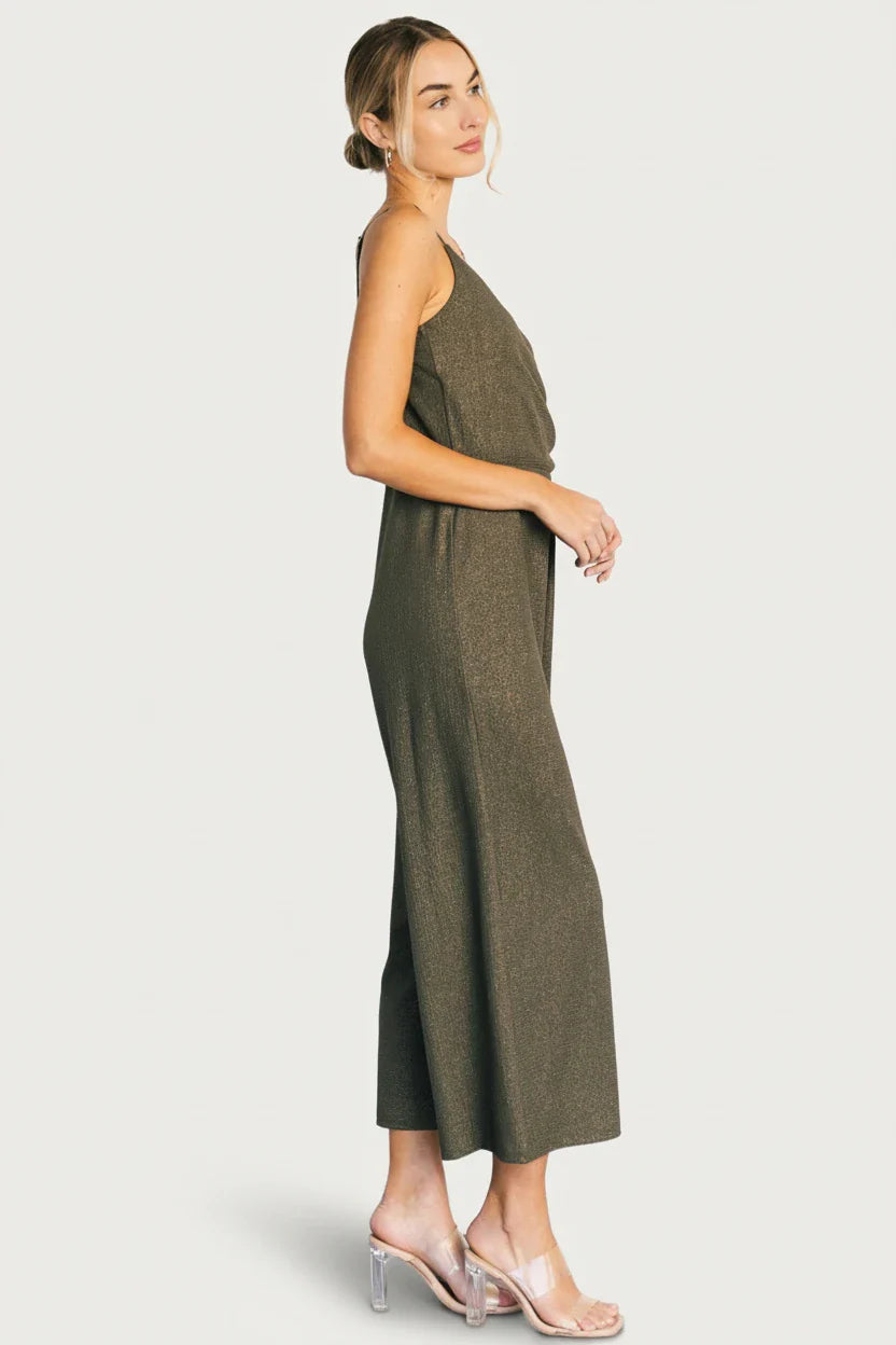 Valencia Jumpsuit | Olive Shimmer