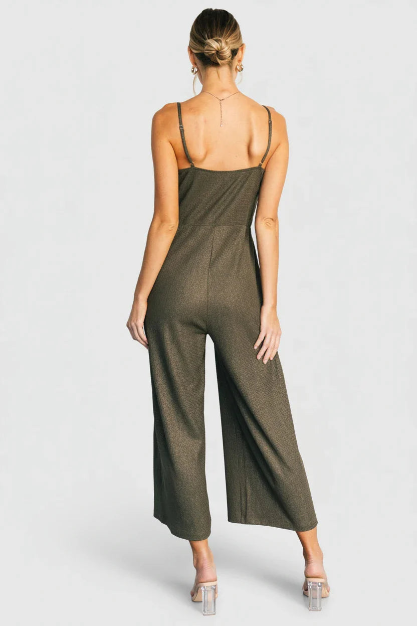 Valencia Jumpsuit | Olive Shimmer