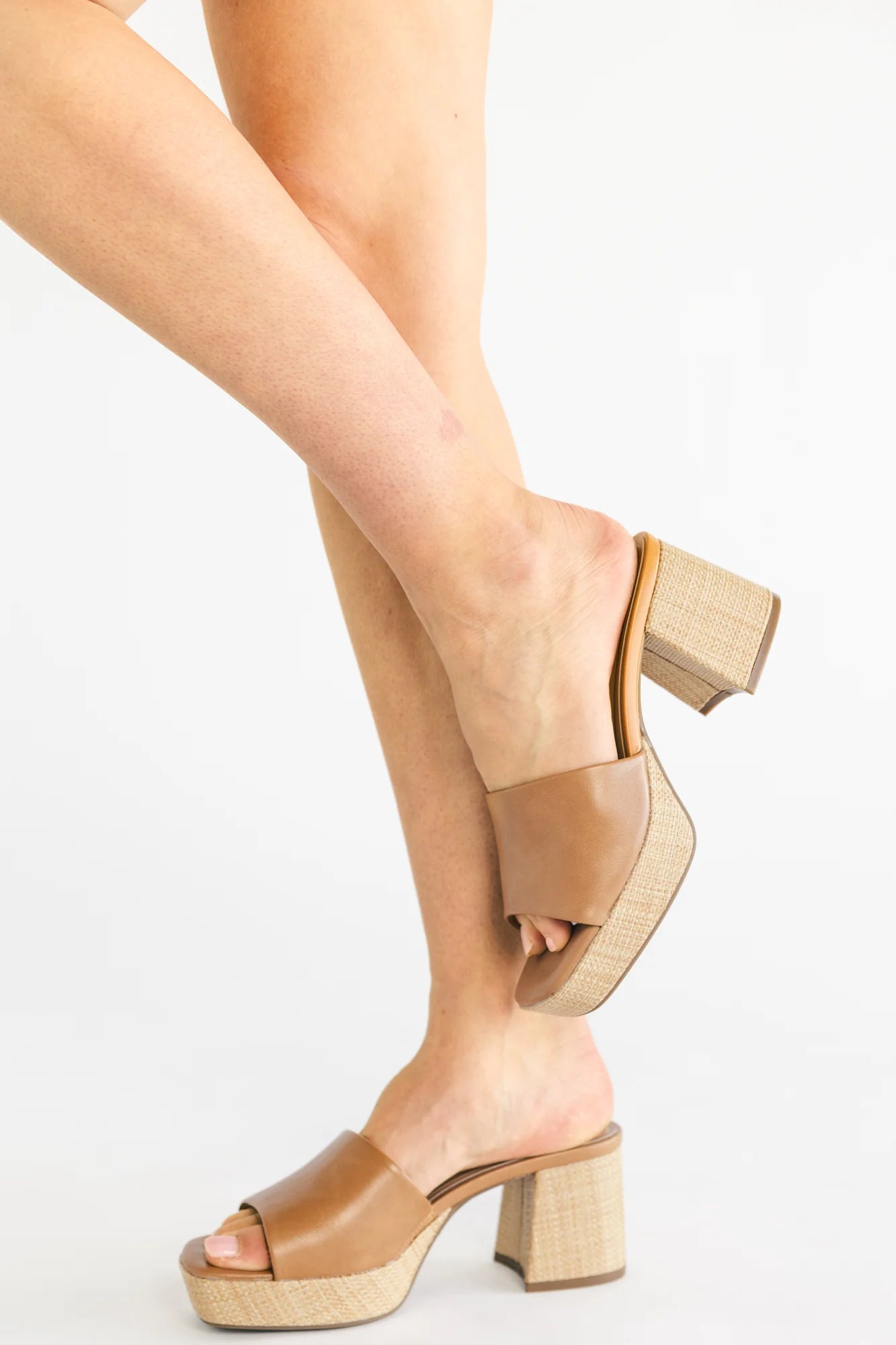 Adenine Platform Chunky Heel | Tan