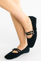 Azira Square Toe Flats | Black