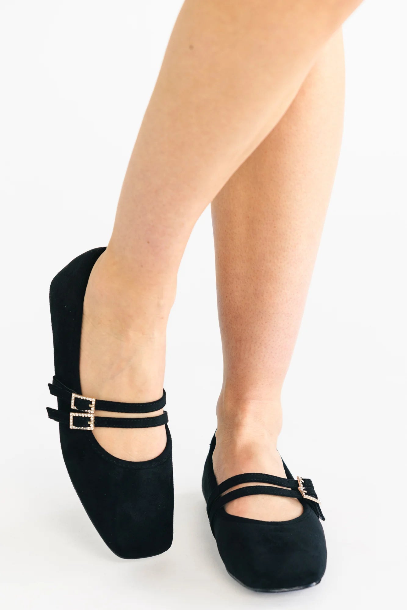 Azira Square Toe Flats | Black