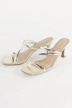 Lavon Slim Flared Heel | Gold