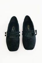 Azira Square Toe Flats | Black