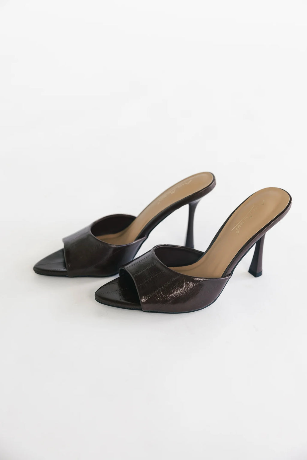 Rosabelle Open Toe Mule Heel | Brown