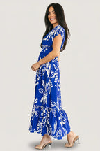 Rosa Midi Dress | Cobalt Print