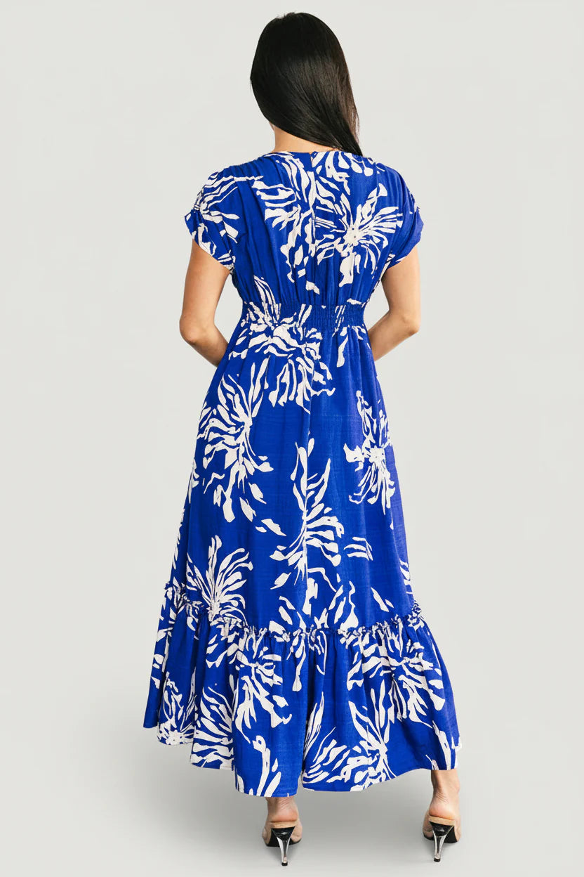Rosa Midi Dress | Cobalt Print