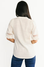 Alba Button Up Top | Ivory