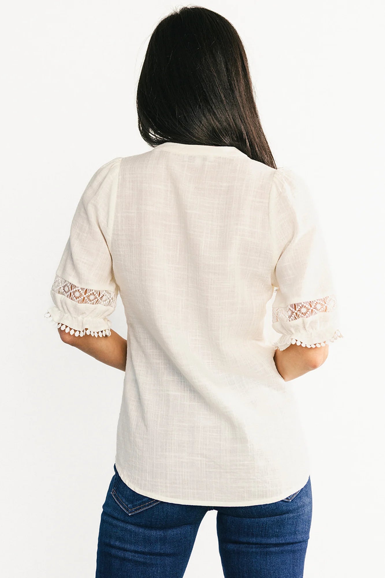 Alba Button Up Top | Ivory