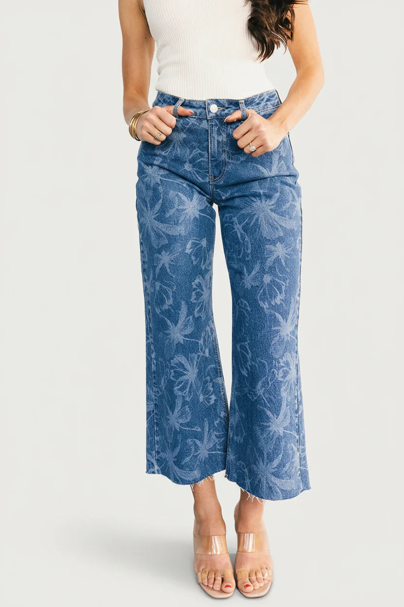 Cádiz Mid Rise Relaxed Jeans | Medium Floral Wash