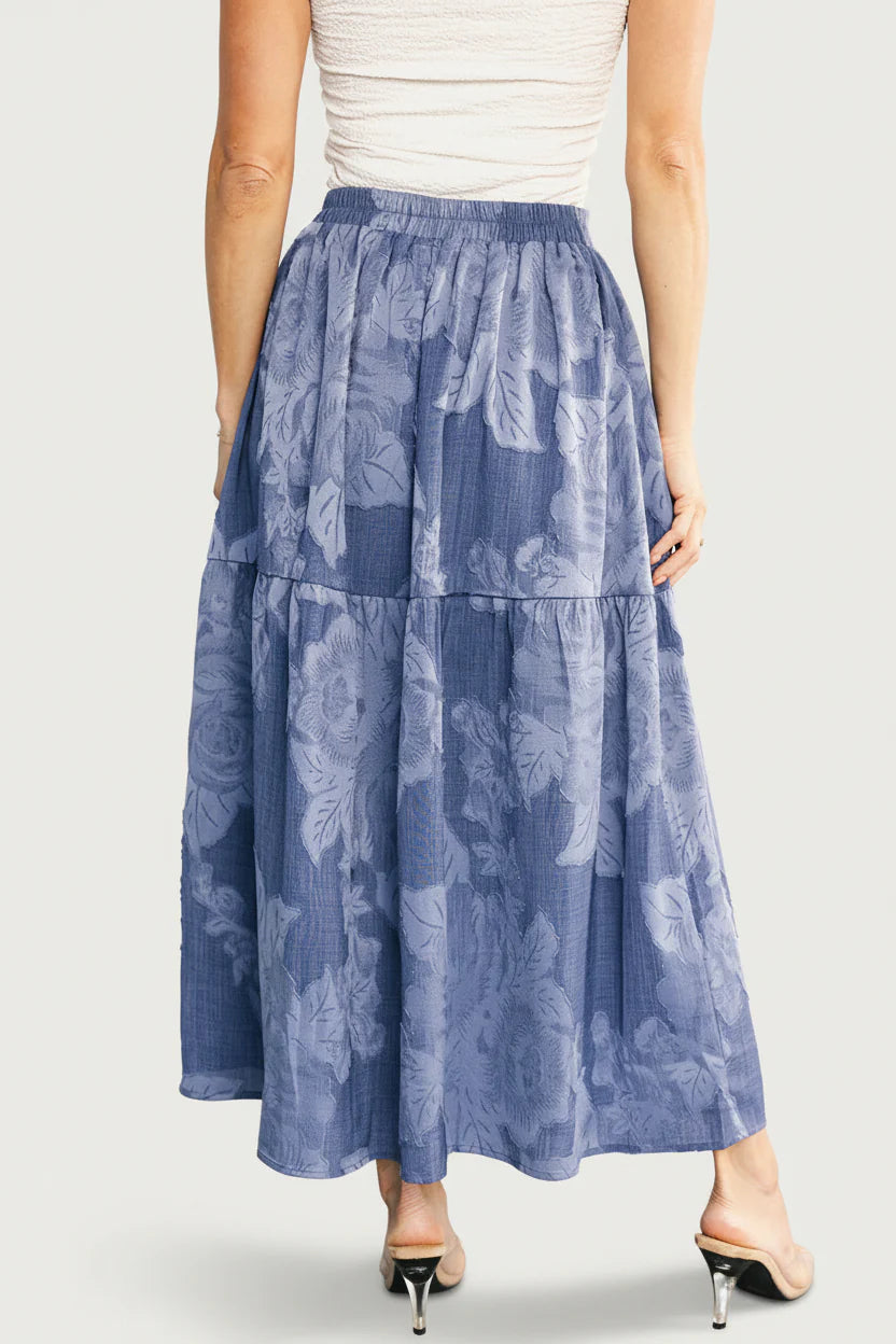 Alejandra Midi Skirt | Blue Floral