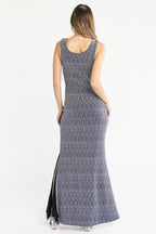 Desi Shimmer Gown | Black + Silver
