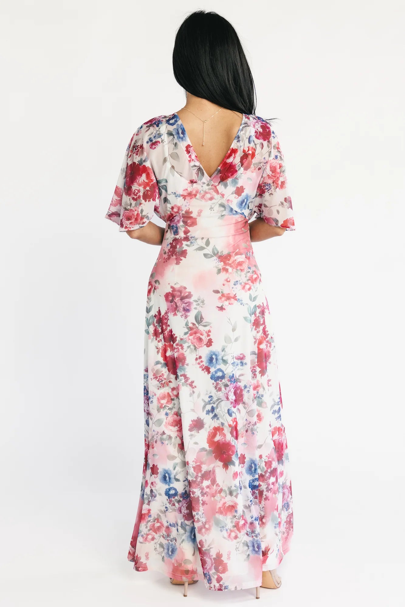 Sevilla Mesh Maxi Dress | Berry Multi Floral