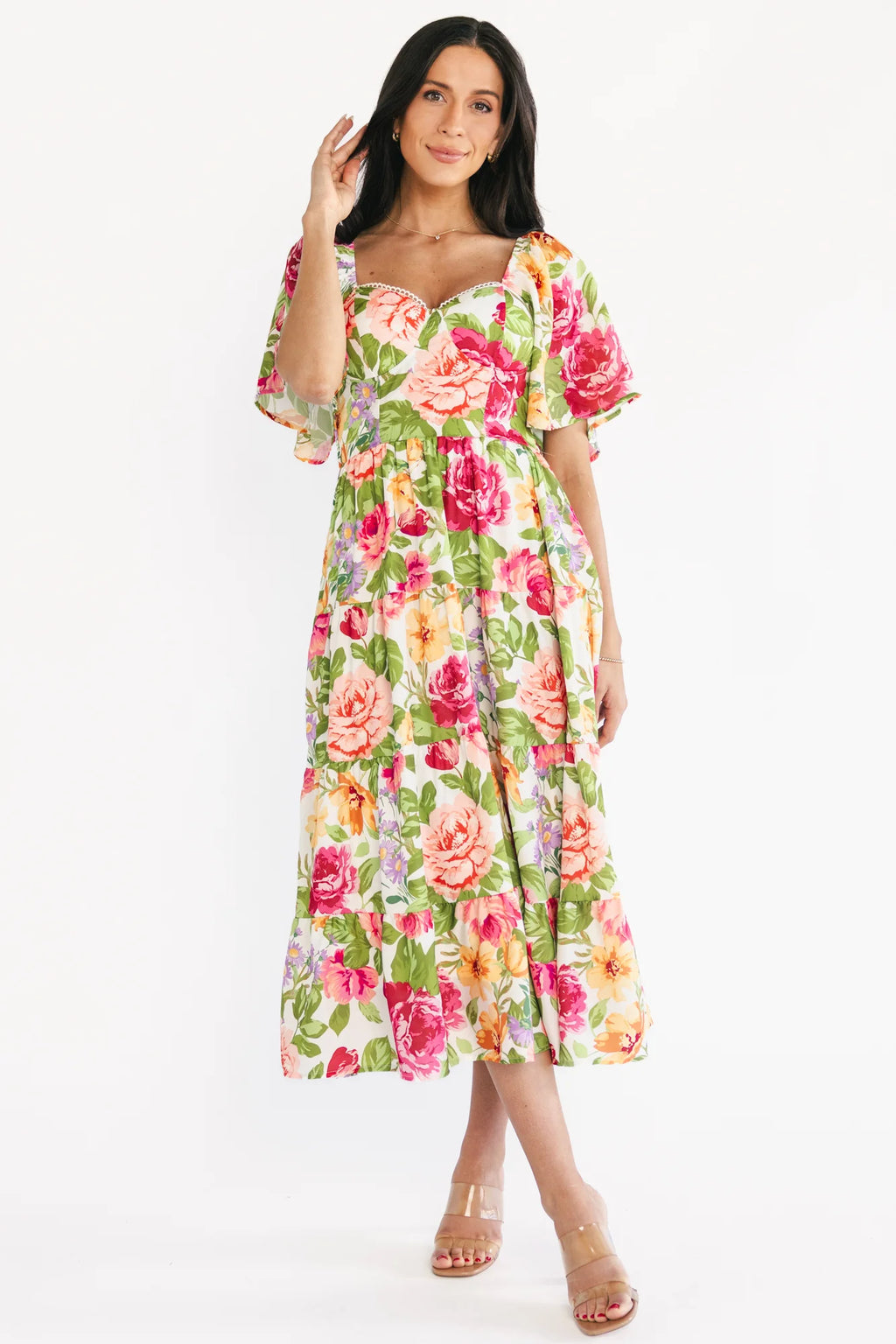 Paislee Midi Dress | Multi Floral