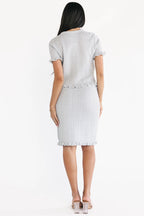 Kellie Tweed Two Piece Set | Light Blue