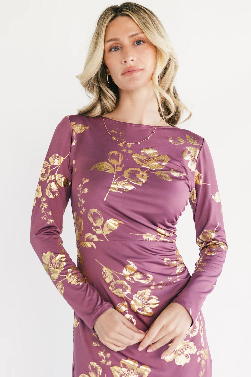 Valeria Midi Dress | Dusty Orchid + Gold