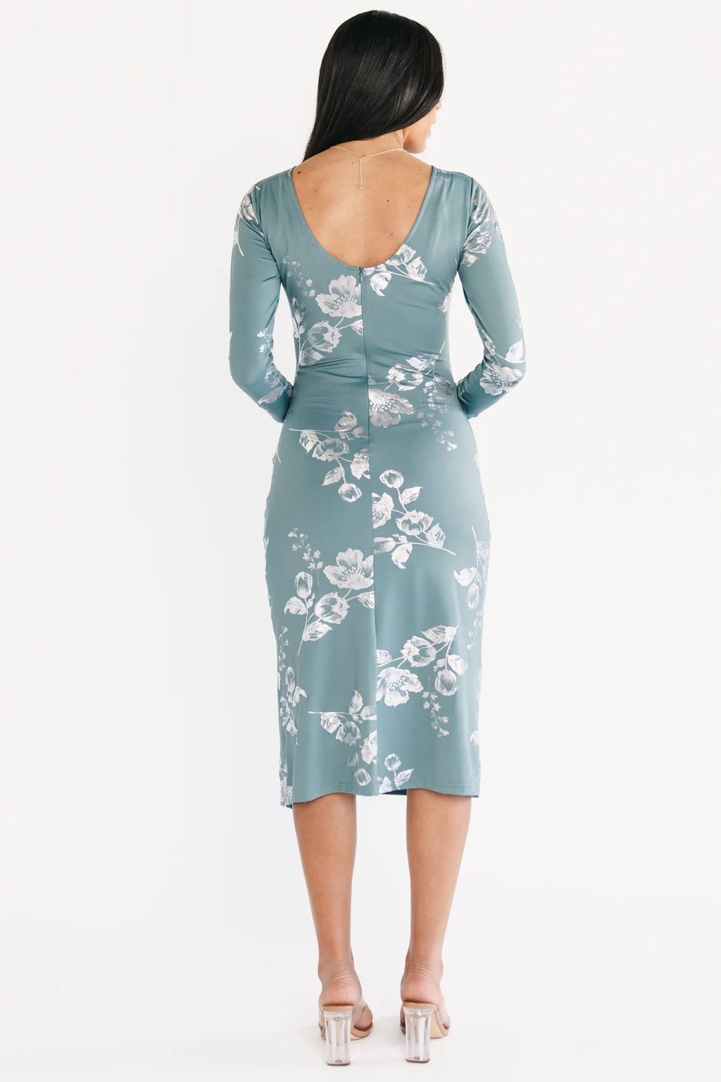 Valeria Midi Dress | Vintage Teal + Silver